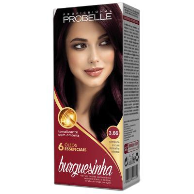 Tonalizante Probelle Burguesinha 3.66 Castanho Escuro Vermelho Intenso
